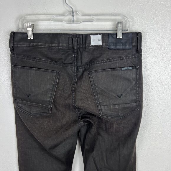 Hudson Byron 5 Pocket Straight Jeans Men 32 Brown Denim Cotton Button Fly USA - Picture 12 of 14